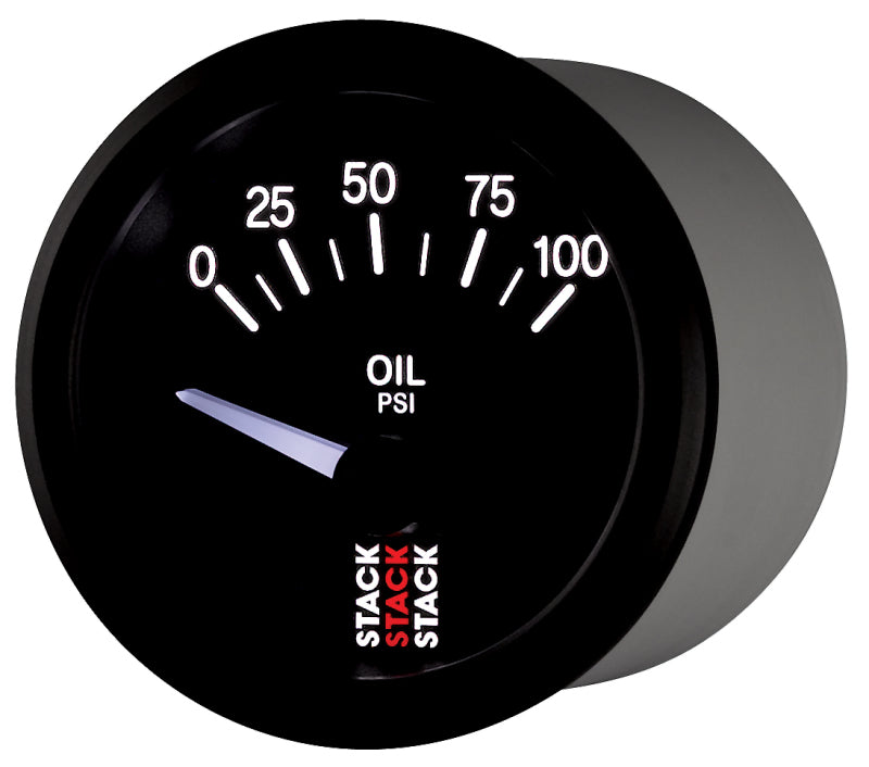 Autometer Stack Instruments 52mm 0-100 PSI 1/8in NPTF Electronic Oil Pressure Gauge - Black ST3202