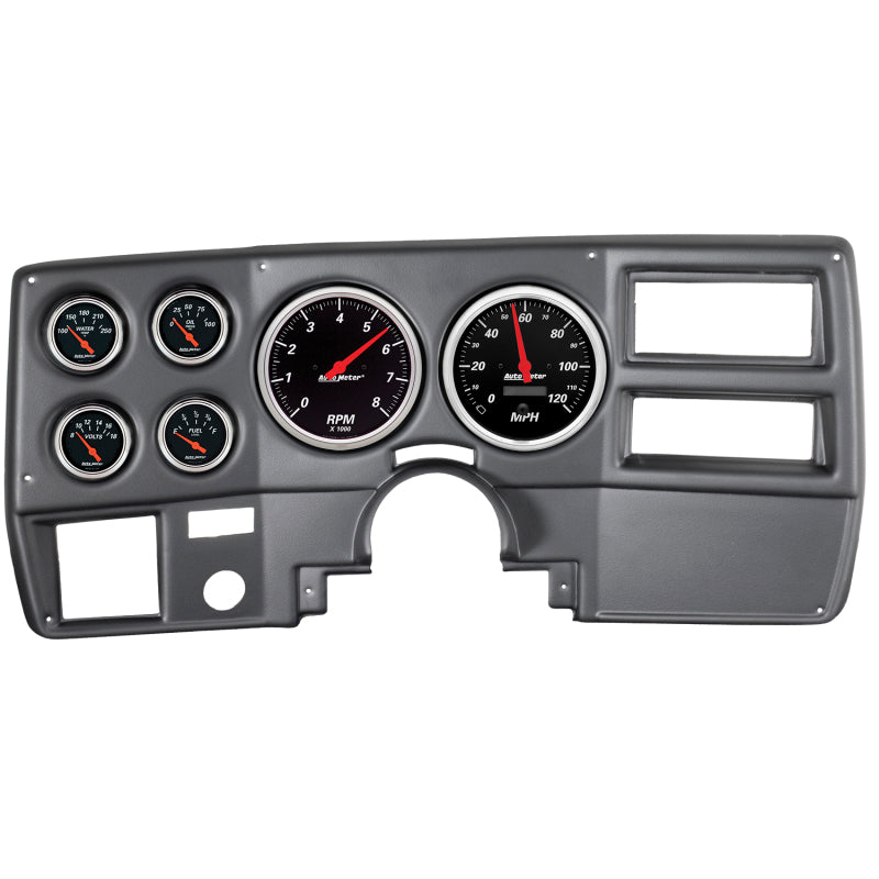 Autometer Designer Black 73-83 Chevy Truck / Suburban Dash Kit 6pc Tach/ MPH/ Fuel/ Oil/ WTMP/ Volt 7027-DB