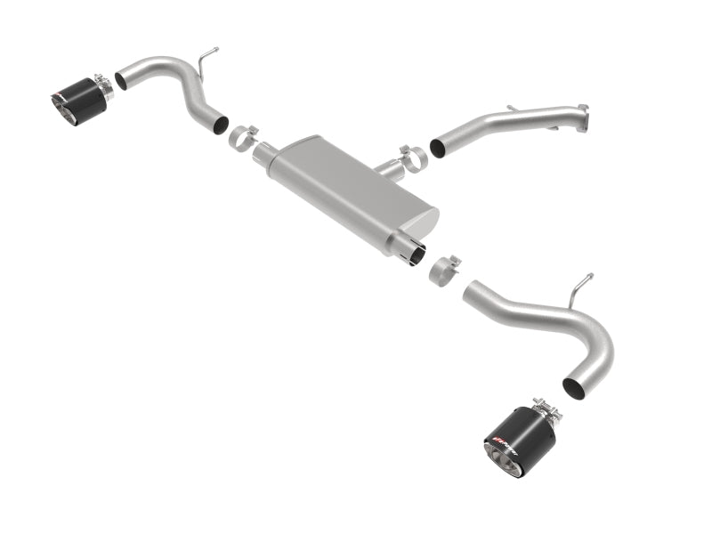 aFe Takeda 2.5in 409 SS Axle-Back Exhaust System Carbon Fiber 18-20 Hyundai Elantra GT L4-1.6L(t) aFe