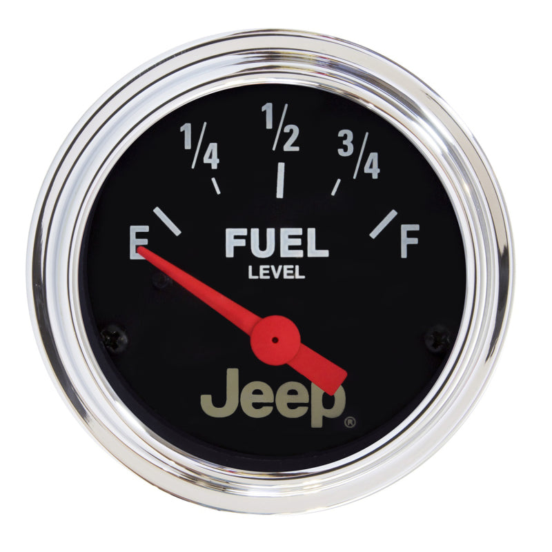 Autometer Jeep 52mm 0 OHMS Empty/90 OHMS Full Short Sweep Electronic Fuel Level Gauge 880243