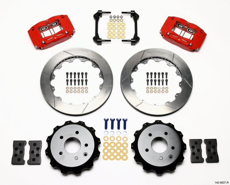 Wilwood Dynapro Radial Rear Kit 13.00in Red Nissan 350Z/Fiti G35 - eliteracefab.com