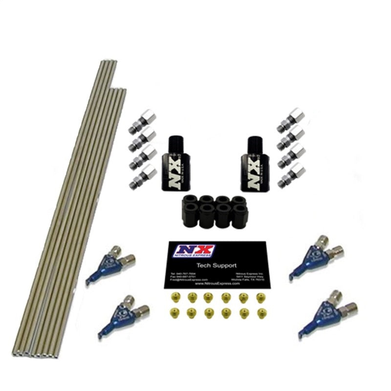 Nitrous Express 4 Cyl Piranha Conversion For Converting Single Nozzle EFI Sys To Direct - NX400