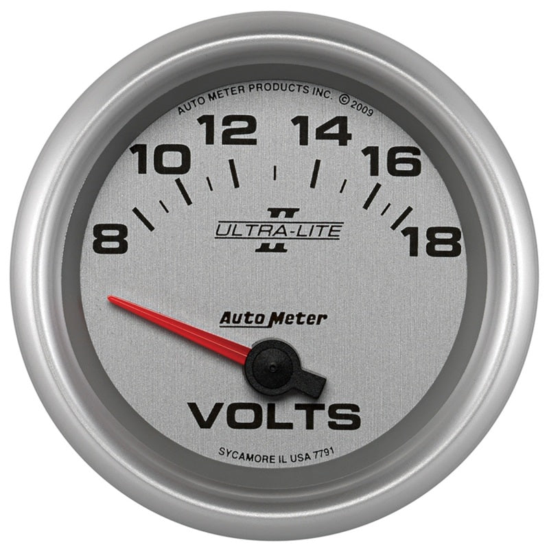 Autometer Ultra-Lite II 2-5/8in 18V Electric Voltmeter Gauge 7791
