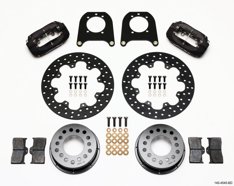 Wilwood Forged Dynalite Rear Drag Kit Drilled Rotor Chev 12 Bolt w/Clip Eliminator Wilwood