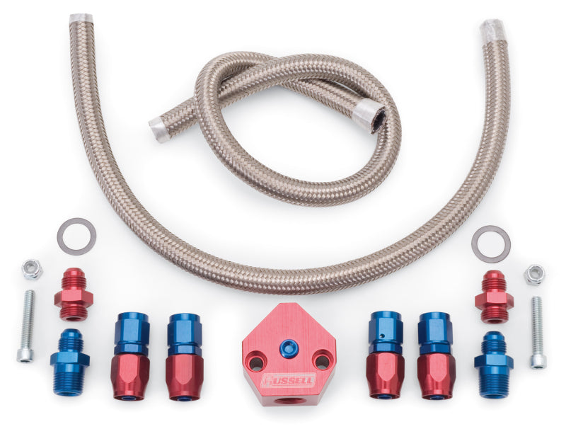 Edelbrock Tunnel Ram Dual-Carb Fuel Line Kit -6 AN ProFlex - 650080