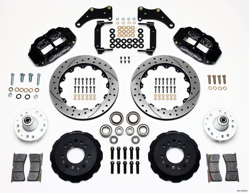 Wilwood Narrow Superlite 6R Front Hub Kit 12.88in Drilled Large GM 57-70 Drop Spindle Wilwood