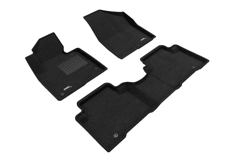 3D Maxpider L1HY01704709 13-18 Hyundai Santa Fe Sport Elegant 1st 2nd Row - Floor Mat Set (Black)