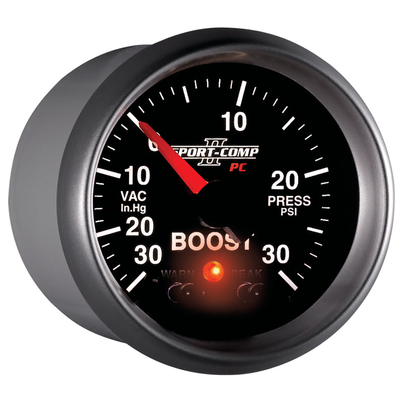 Autometer Sport-Comp II 52mm 30 IN HG / 30 PSI Electronic Boost/Vacuum Gauge 3677