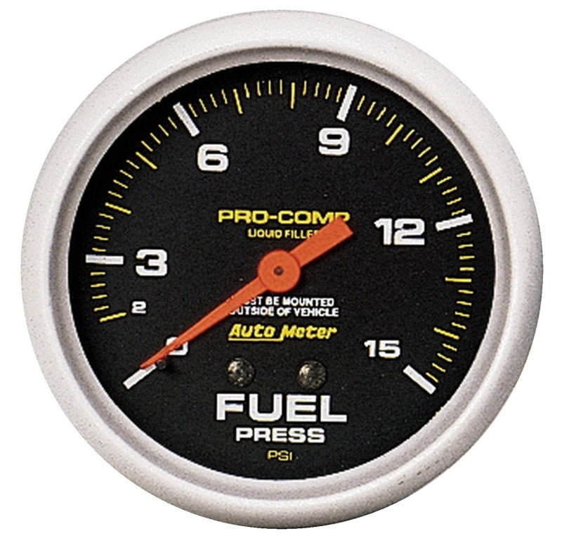 Autometer Liquid Filled Mechanical 66.7mm 0-15 PSI Fuel Pressure Gauge 5411