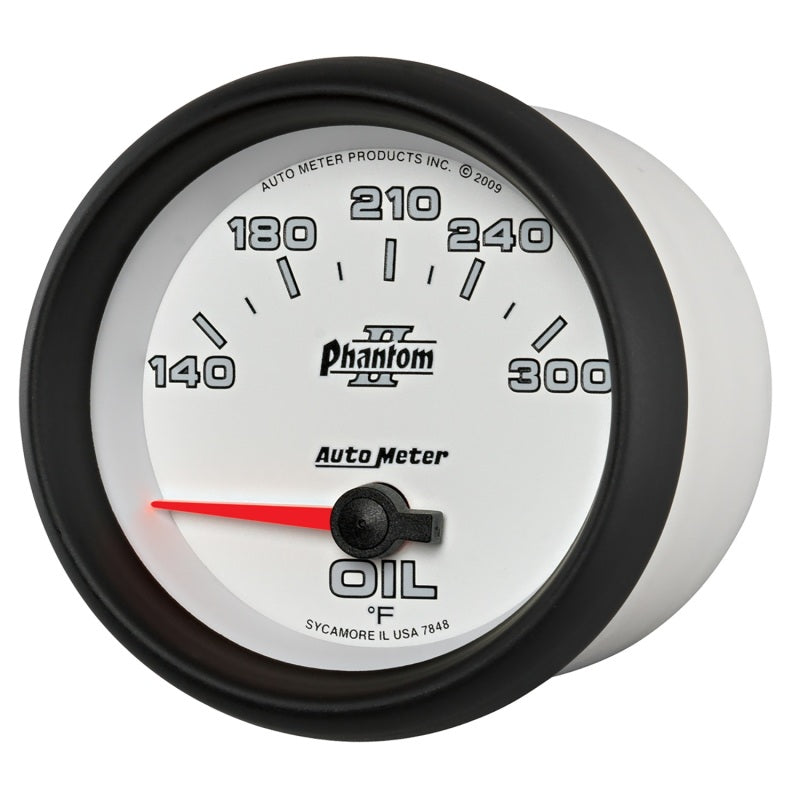 Autometer Phantom II 2 5/8in 140-300 Degree F Short Sweep Electronic Oil Temperature Gauge 7848