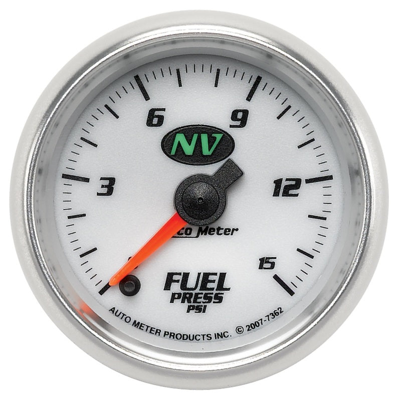 AutoMeter Gauge Fuel Pressure 2-1/16in. 15PSI Digital Stepper Motor NV 7362