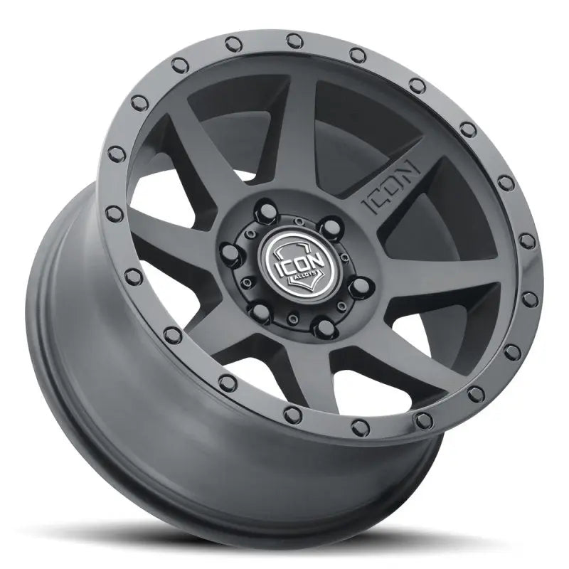 ICON Rebound 17x8.5 5x150 25mm Offset 5.75in BS 110.1mm Bore Double Black Wheel ICON