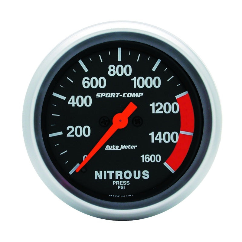 AutoMeter Gauge Nitrous Press 2-5/8in. 1600PSI Digital Stepper Motor Sport-Comp 3574