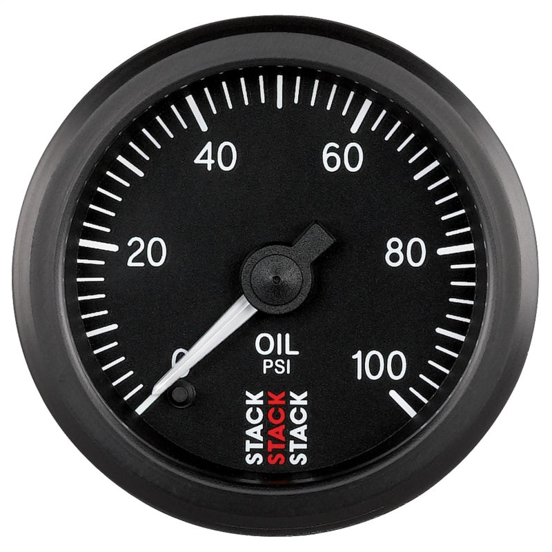 Autometer Stack 52mm 0-100 PSI 1/8in NPTF Male Pro Stepper Motor Oil Pressure Gauge - Black ST3302