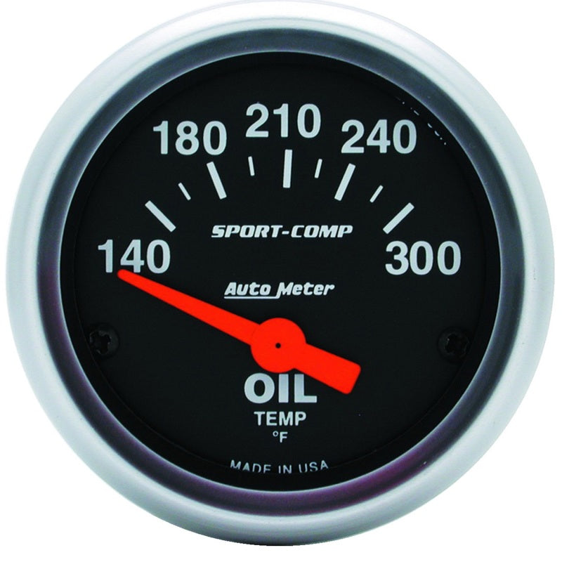 Autometer Sport-Comp 52mm 140-300 Deg F Electronic Oil Temp Gauge 3348