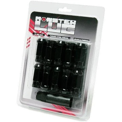 WHEEL MATE MONSTER OPEN END LUG NUT SET OF 4 – BLACK 1/2IN Wheel Mate
