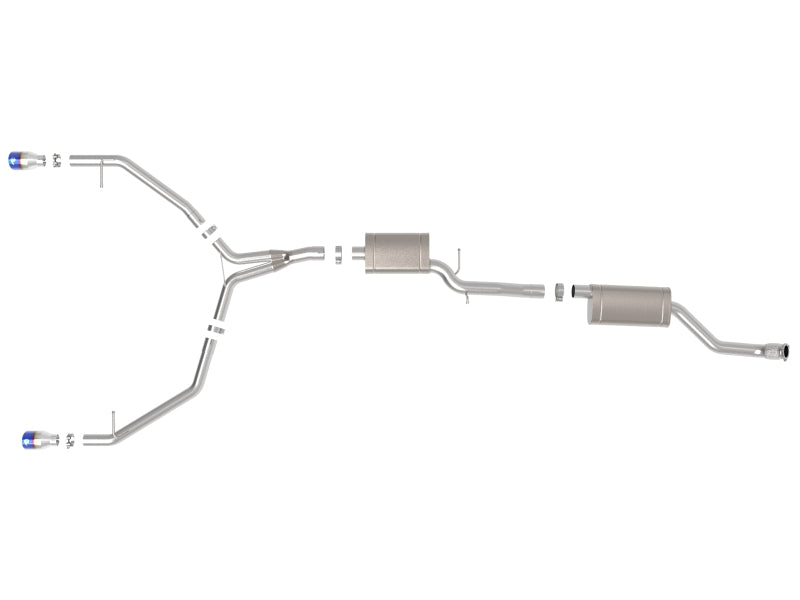 afe MACH Force-Xp 13-16 Audi Allroad L4 SS Cat-Back Exhaust w/ Blue Flame Tips aFe