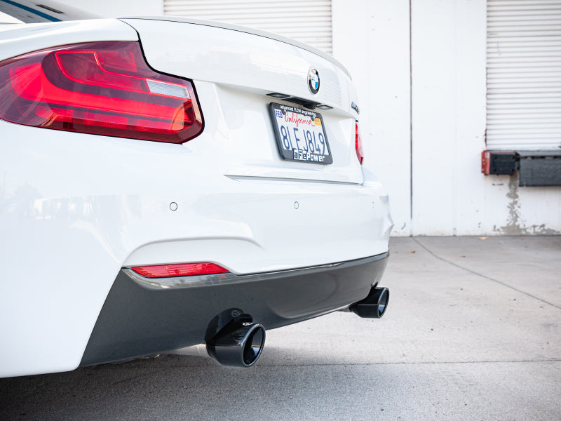 aFe MACH ForceXP 3IN to 2.5IN 304SS Cat-Back Exhaust System w/ Black Tips 14-16 BMW M235i (F22/23) aFe