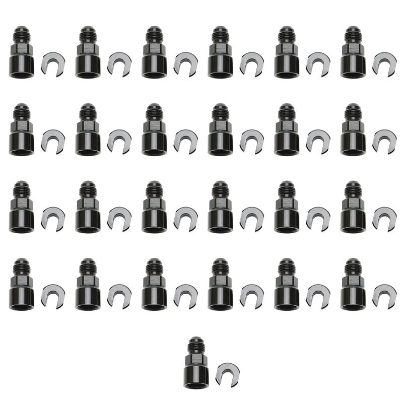 Russell Performance Adapter -6 AN Male to 5/16in Quick Disconnect Female Screw - Black (Bulk Pkg 25) Russell