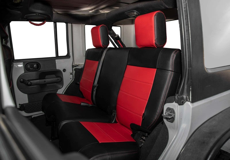 PRP 11-12 Jeep Wrangler JKU Rear Seat Cover/4 door - Black/Red B021-05