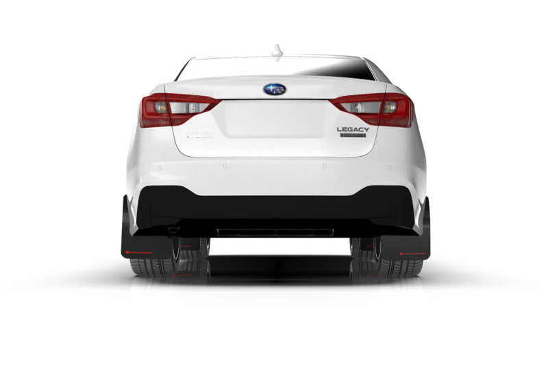 Rally Armor 20+ Subaru Legacy UR Black Mud Flap w/ White Logo - eliteracefab.com