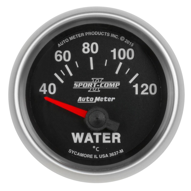 Autometer Sport-Comp II Gauge Water Temp 2 1/16in 40-120c Electric Sport-Comp II 3637-M