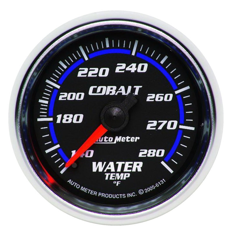 Autometer Cobalt 52mm 140-280 Deg F Mechanical Water Temperature Gauge 6131