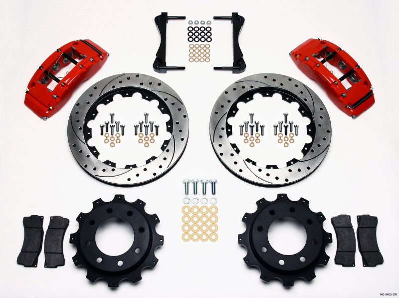 Wilwood TC6R Rear Kit 16.00in Drilled Red 1999-2010 GM H2 / 2500 4.63 Cntr Wilwood