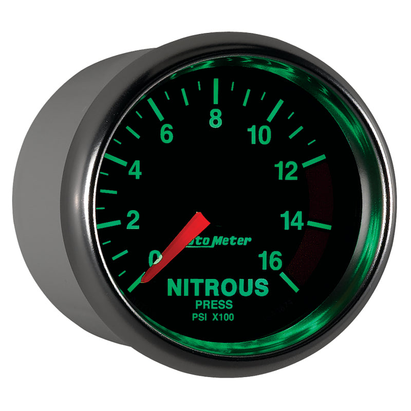 Autometer GS 2 1/16in. 1600PSI Nitrous Fuel Pressure Gauge 3874