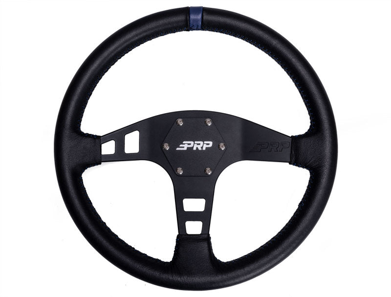 PRP Flat Leather Steering Wheel- Blue G211