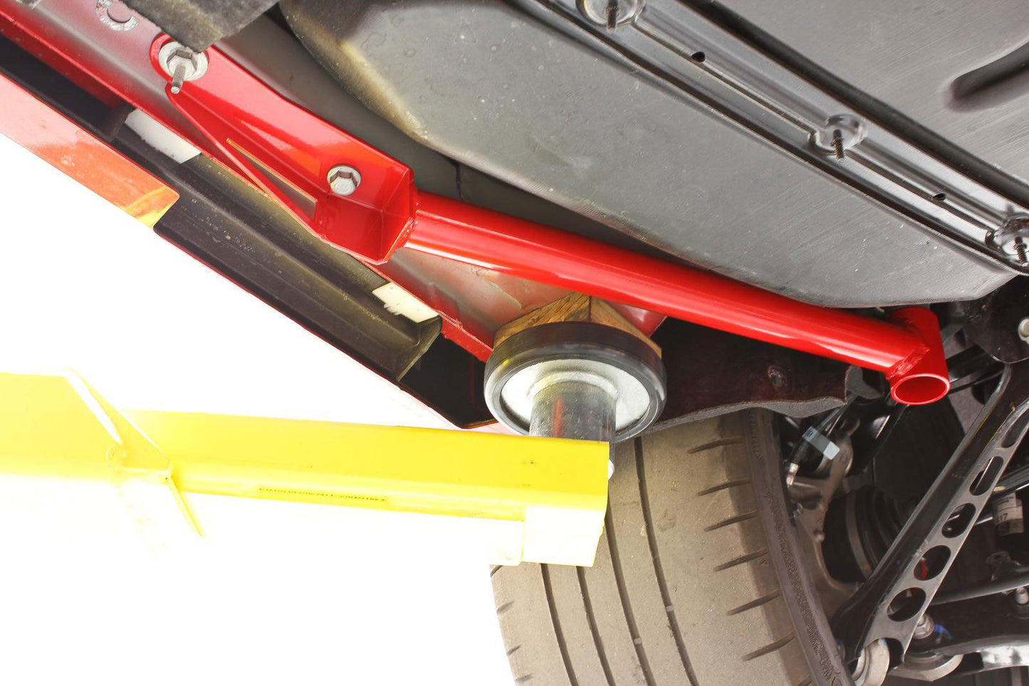 BMR CHASSIS BRACE FRONT OF REAR CRADLE RED (2016+ CAMARO) - eliteracefab.com