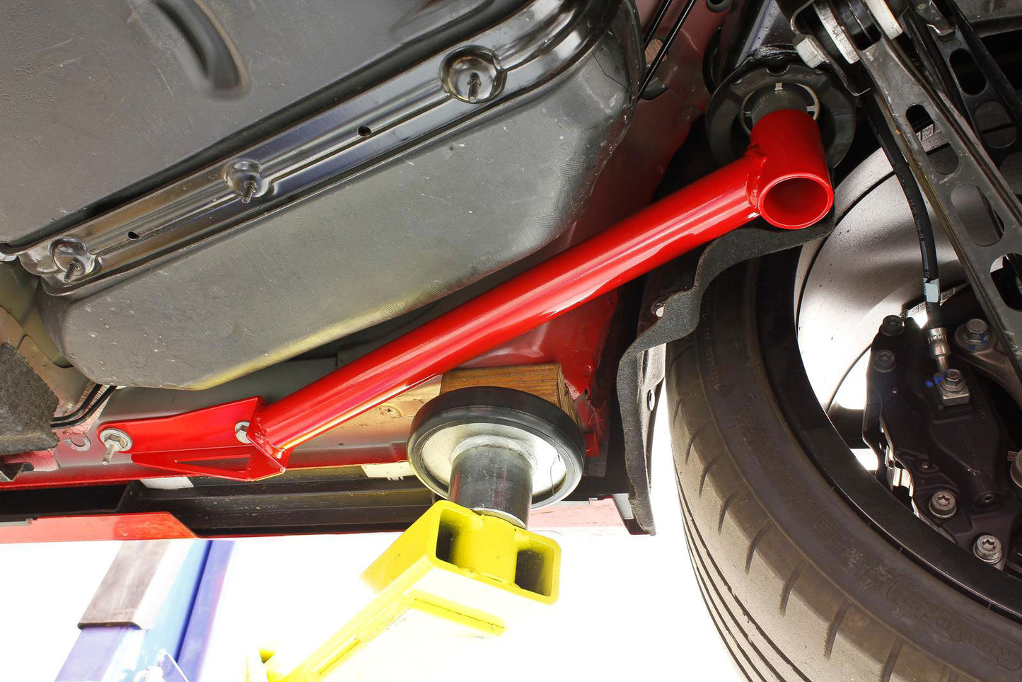 BMR CHASSIS BRACE FRONT OF REAR CRADLE RED (2016+ CAMARO) - eliteracefab.com