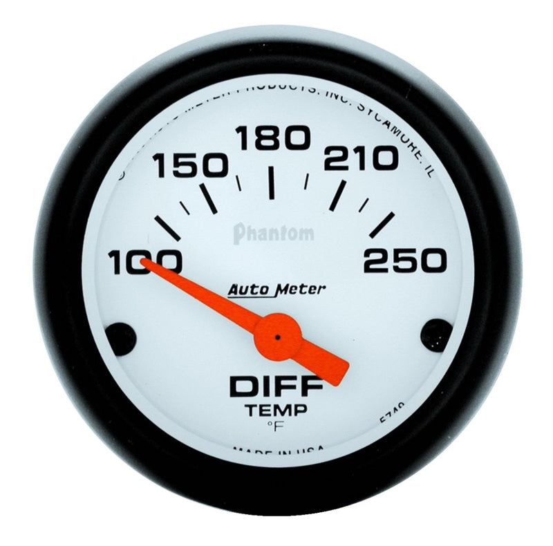 Autometer Phantom 52mm 2 Diff Temp. 100-250F Electronic Gauge Kit 5749