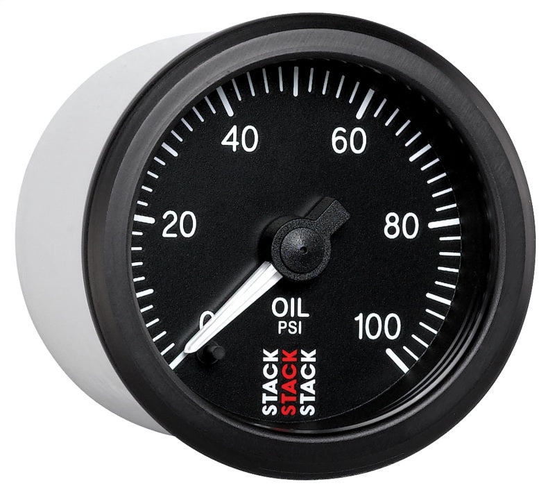 Autometer Stack 52mm 0-100 PSI 1/8in NPTF Male Pro Stepper Motor Oil Pressure Gauge - Black ST3302