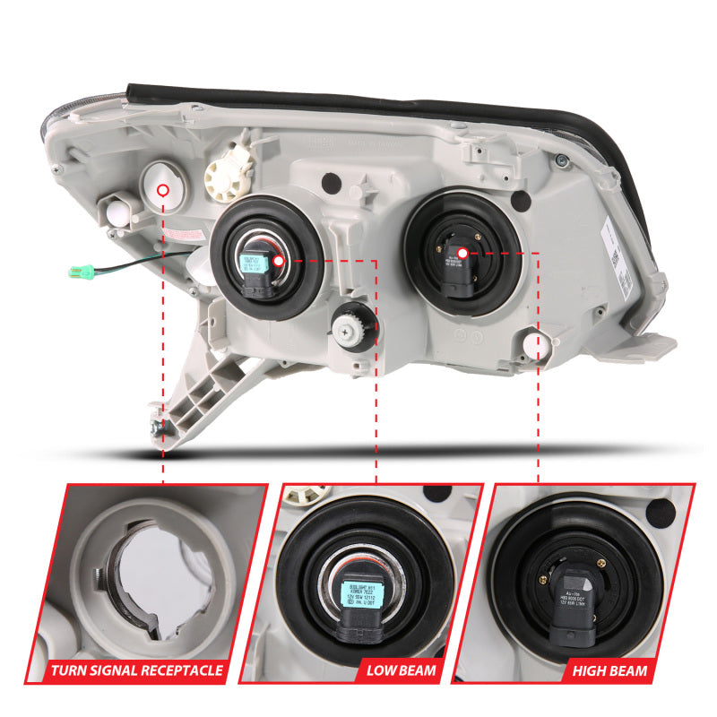 ANZO TOYOTA 4 RUNNER 06-09 PROJECTOR HEADLIGHTS PLANK STYLE BLACK - 111616