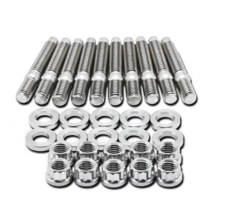 BLOX Racing SUS303 Stainless Steel Manifold Stud Kit M8 x 1.25mm 65mm in Length - 7-piece BLOX Racing