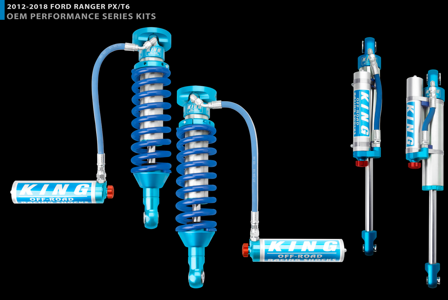 King Shocks 2015+ Ford F150 4WD Front 2.5 Dia Remote Reservoir Coilover w/Adjuster (Pair) King Shocks