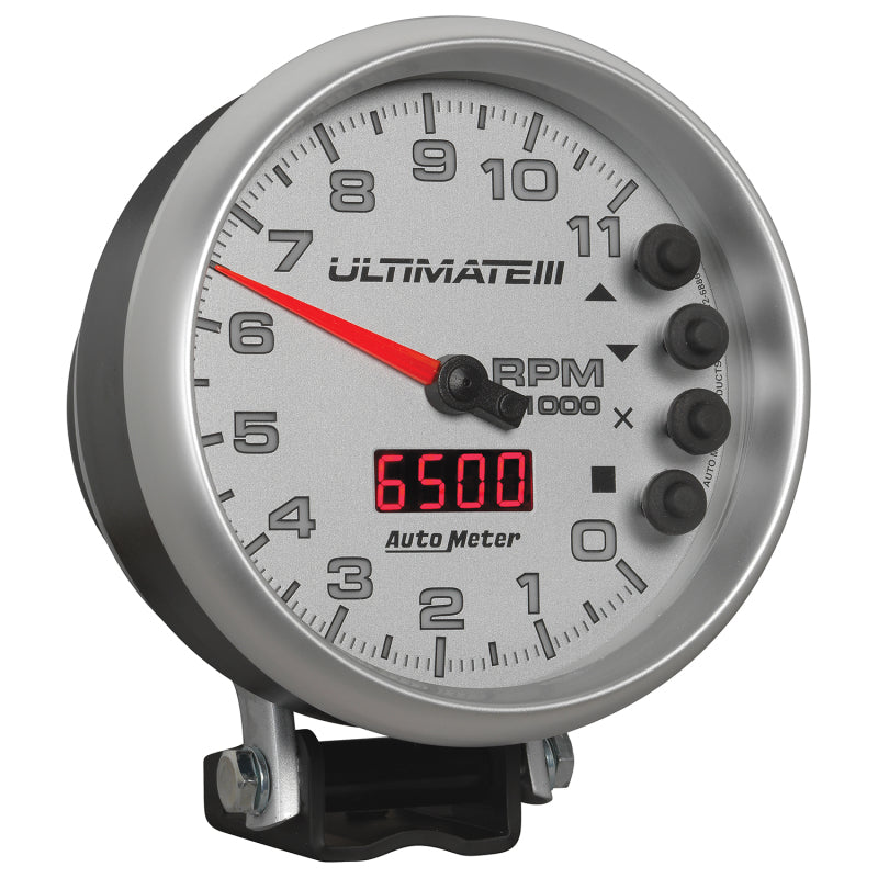 Autometer 5 inch Ultimate III Playback Tachometer 11000 RPM - Silver 6886