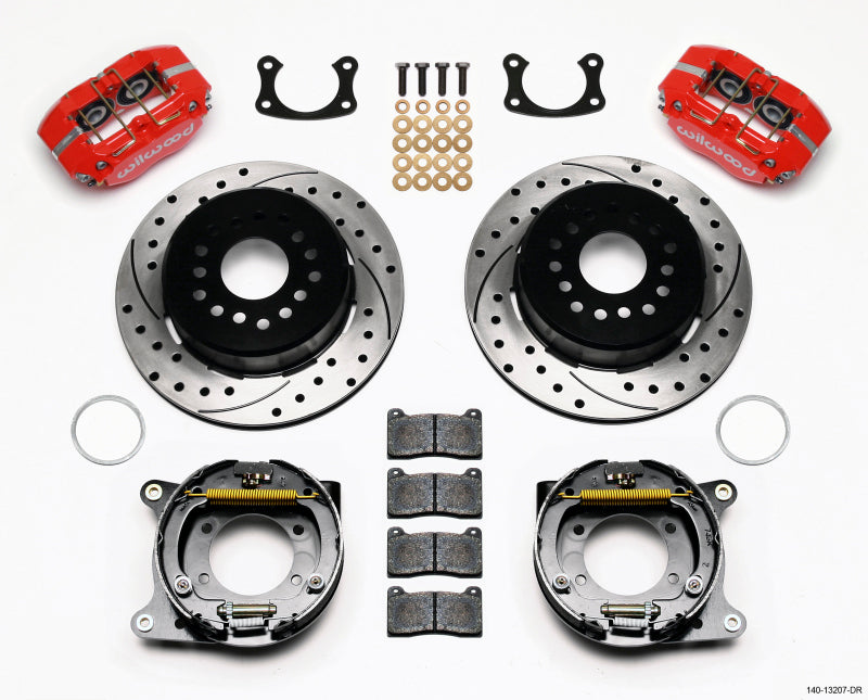Wilwood Dynapro Dust-Boot P/S Park Brake Kit Drilled Red New Big Ford 2.50in Offset Wilwood