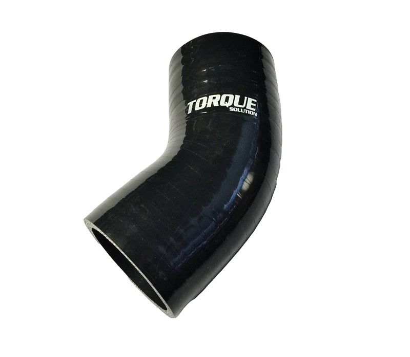 Torque Solution 45 Degree Silicone Elbow for 3.5" Black Universal - TS-CPLR-45D35BK
