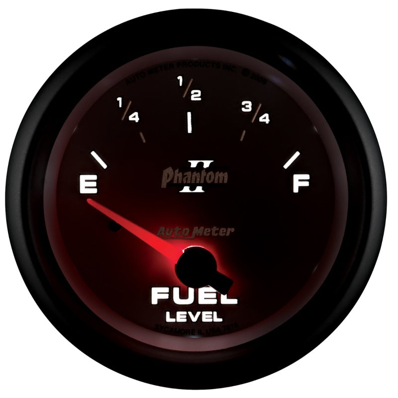 AutoMeter Gauge Fuel Level 2-5/8in. 240 Ohm(e) to 33 Ohm(f) Elec Phantom II 7816