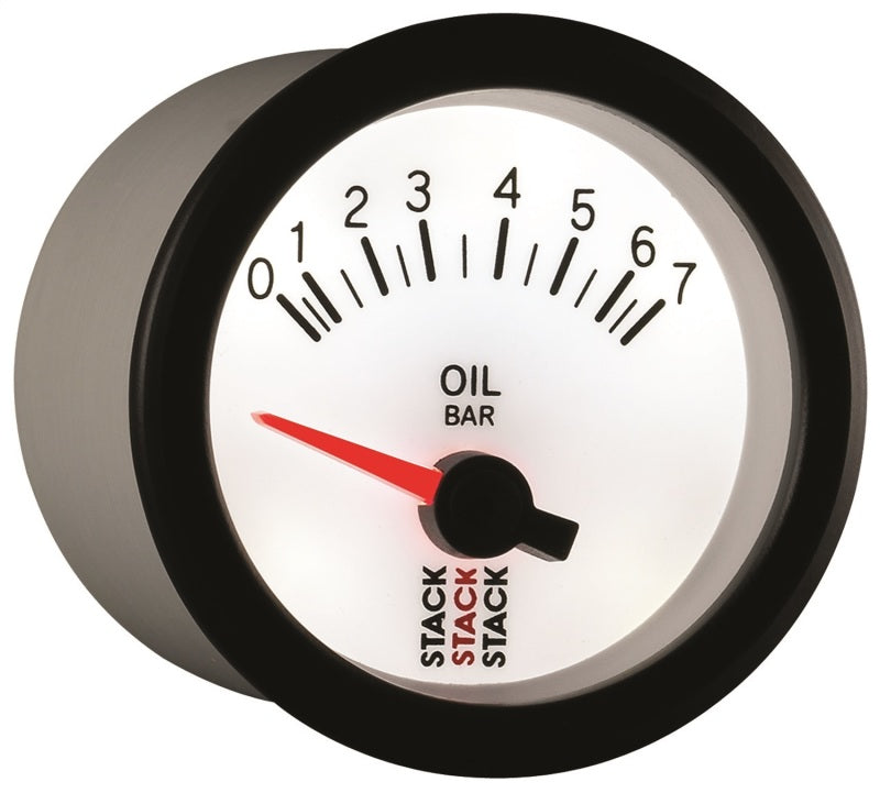 Autometer Stack 52mm 0-7 Bar M10 Male Electric Oil Pressure Gauge - White ST3251
