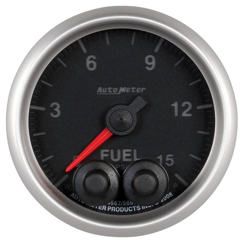 AutoMeter Gauge Fuel Press 2-1/16in. 15PSI Stepper Motor W/Peak & Warn Elite 5667