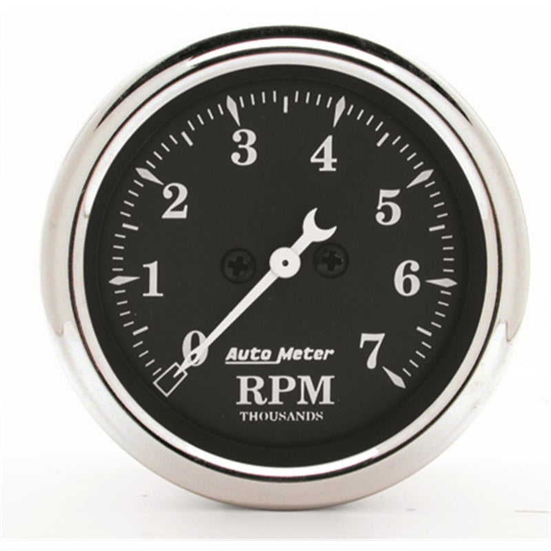 AutoMeter Gauge Tachometer 2-1/16in. 7K RPM In-Dash Old Tyme Black 1797