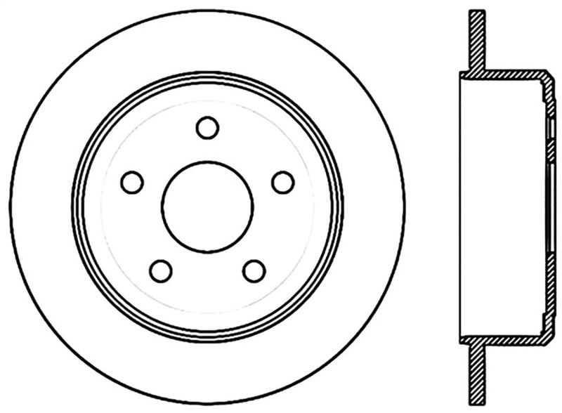 StopTech 07-18 Jeep Wrangler Cryo Slotted Rear Left Sport Brake Rotor Stoptech