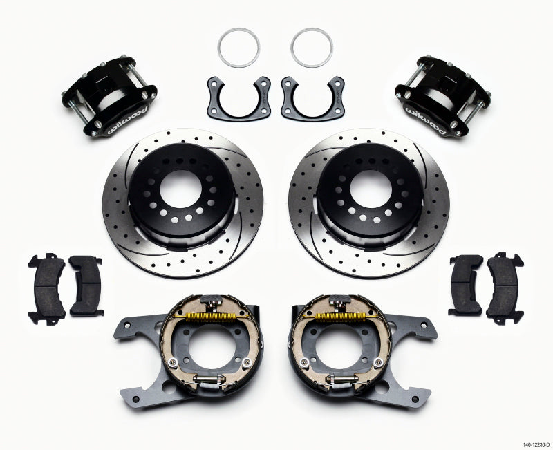 Wilwood D154 P/S Park Brake Kit Drilled New Big Ford 2.50in Off Staggerd Mount Wilwood