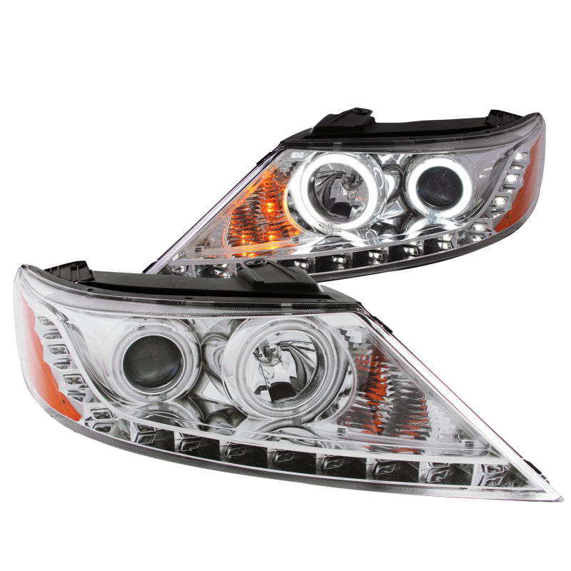ANZO USA Kia Sorento Projector Headlights W/ Halo Chrome Ccfl; 2011-2013 - eliteracefab.com