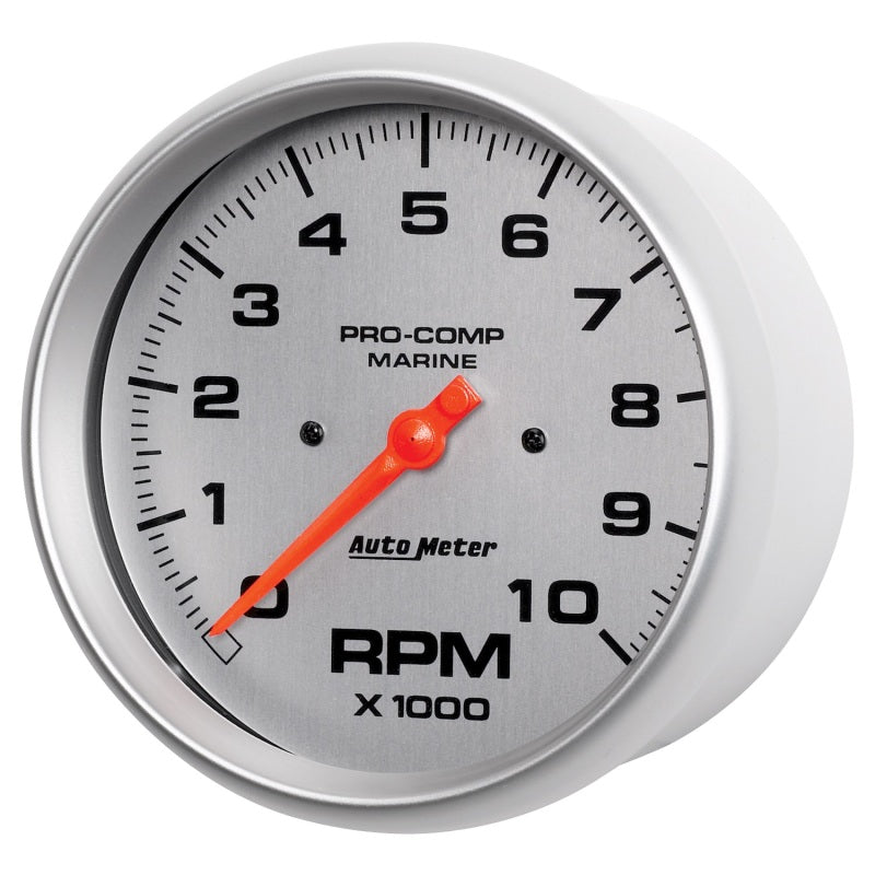 Autometer Marine Silver Ultra-Lite 5in 10K RPM In-Dash Tachometer Gauge 200801-33