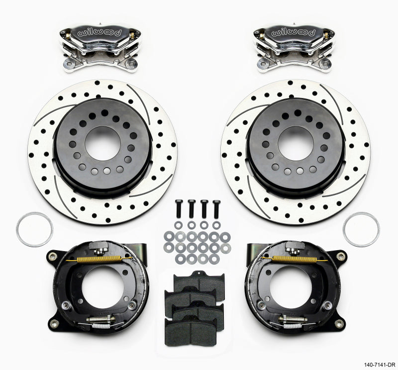 Wilwood Forged Dynalite P/S P-B Kit Drilled Polished Chevy 12 Bolt w/ C-Clips Wilwood