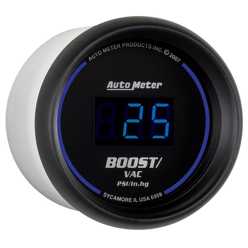 Autometer Cobalt Digital 52.4mm Black Vacuum/Boost Gauge.
